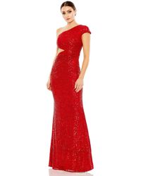 Mac Duggal - Ieena Sequined One Shoulder Cap Sleeve Cut Out Gown - Lyst