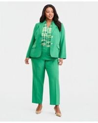 Kasper - Crepe Two Button Jacket Crepe Fly Front Slim Pant With Funnel Neck Top - Lyst