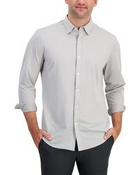 Alfani - Alfatech Yarn-dyed Long Sleeve Performance Shirt - Lyst