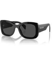 Prada - Lettering Oval Sunglasses - Lyst