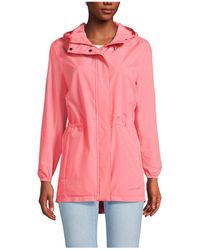 Lands' End - Petite Waterproof Hooded Packable Raincoat - Lyst