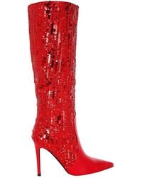 LONDON RAG - Sitarah Sequin Embellished Stiletto Long Boots - Lyst