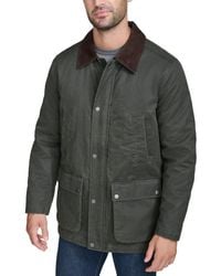Cole Haan - Corduroy-shirt-collar Waxed Rain Jacket - Lyst