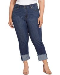 Seven7 - Plus Size High Rise Slim Straight Cuff Jeans - Lyst
