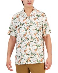 Club Room - Elevated Short-sleeve Floral Print Button-front Camp Shirt - Lyst