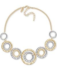 Style & Co. - Two-tone Hammered Link Statement Necklace - Lyst