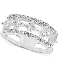 Charter Club - Tone Pave & Square Cubic Zirconia Triple-row Ring - Lyst
