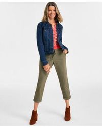Style & Co. - Style Co Embroidered Top Denim Jacket Cuffed Pull On Pants Created For Macys - Lyst
