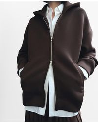 Mango - Oversized Hooded Jacket - Lyst