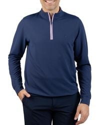 Tailorbyrd - Micro Grid Textured Performance Quarter Zip - Lyst