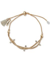Lonna & Lilly - Gold-tone Crystal Twisted Stone Chain Slider Bracelet - Lyst