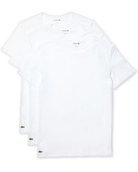 Lacoste - 3-pack Essential Cotton Crew Neck Regular Fit Undershirts - Lyst