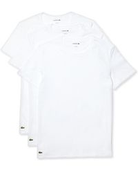 Lacoste - 3-pack Essential Cotton Crew Neck Regular Fit Undershirts - Lyst