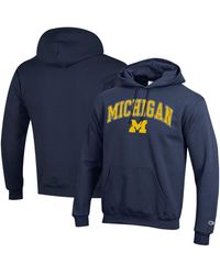 Champion - Michigan Wolverines Arched Logo Fleece Pullover Hoodie - Lyst