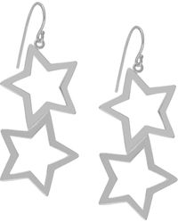 Macy's - Double Star Dangle Open Wire Fishwire Earrings - Lyst