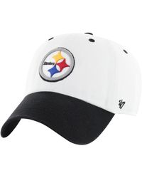'47 - 47 Brand White/black Pittsburgh Steelers Double Header Diamond Clean Up Adjustable Hat - Lyst