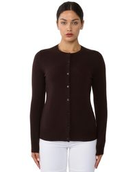 Jennie Liu - 100% Cashmere Button Front Long Sleeve Crewneck Cardigan Sweater - Lyst