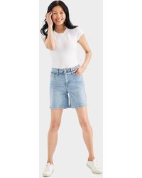 Style & Co. - High-rise Belted Cuffed Denim Shorts - Lyst