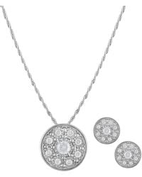 Macy's - 2-pc. Set Diamond Circle Pendant Necklace & Matching Stud Earrings (3/8 Ct. T.w. - Lyst