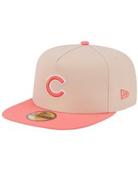 KTZ - Light Beige/coral Chicago Cubs Two-tone Color Pack A-frame 59fifty Fitted Hat - Lyst