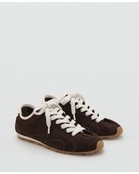 Mango - Suede Contrast Sneakers - Lyst