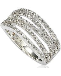 SUZY LEVIAN NEW YORK - Suzy Levian Sterling Silver Cubic Zirconia Multi Row Ring - Lyst
