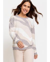 Olsen - Long Sleeve Round Neck Statement Sweater - Lyst