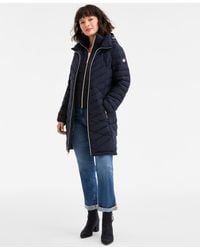Michael Kors - Michael Petite Hooded Bibbed Puffer Coat - Lyst
