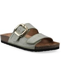White Mountain - Granitas Round Toe Flat Sandals - Lyst
