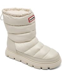 HUNTER - Maribel Lug Sole Insulated Waterproof Snow Booties From Finish Line - Lyst