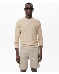 Mango - Microstructure Cotton Knitted Sweater - Lyst