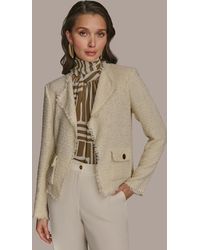 Donna Karan - Tweed Open-front Jacket - Lyst