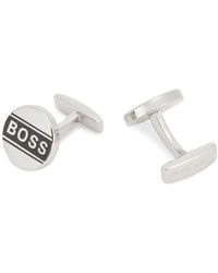 BOSS Hugo Mens E-Cube Cubistic Cufflinks in Brass with Coloured face