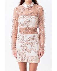 Endless Rose - Sequins Embroidered Mini Dress - Lyst