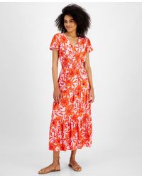 Tinsel - Petite Print Short-sleeve Maxi Dress - Lyst