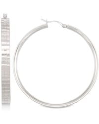 Macy's - Textured Hoop Earrings - Lyst