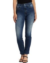 Silver Jeans Co. - Infinite Fit High Rise Straight Leg Stretchy Jeans - Lyst