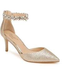 Badgley Mischka - Raleigh Rhinestone Ankle Strap Evening Pumps - Lyst