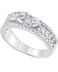 Macy's - Diamond Three Stone Engagement Ring (1-1/4 Ct. T.w. - Lyst