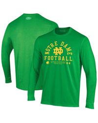 Under Armour - Notre Dame Fighting Irish 2025 Sideline Football Performance Cotton Long Sleeve T-shirt - Lyst