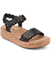 Earth - Slatal Round Toe Platform Footbed Sandals - Lyst