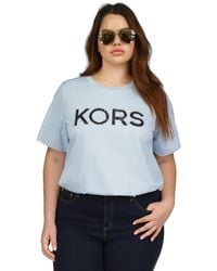 Michael Kors - Michael Plus Size Sequin Logo Cotton T-shirt - Lyst