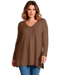 Avenue - V-neck Tunic Sweater - Lyst