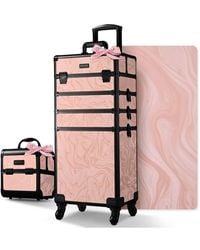Byootique - Rolling Makeup Train Case Trolley W/ Cube Case Cosmetic Organizer Pink - Lyst