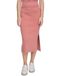 Calvin Klein - Side-slit Pull-on Midi Skirt - Lyst