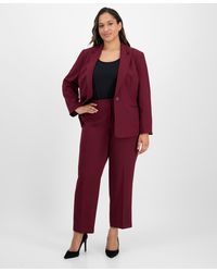 Le Suit - Plus Size Notched Collar One-button Pantsuit - Lyst
