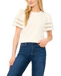 Cece - Combo Trim-sleeve Crew Neck Top - Lyst