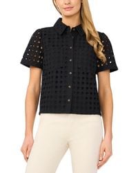 Cece - Short-sleeve Collared Button-down Shirt - Lyst