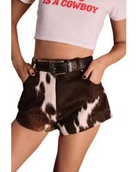Nasty Gal - Limited Cow Hide Leather Shorts - Lyst