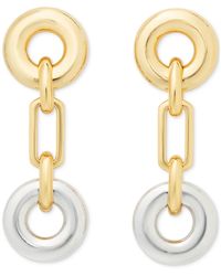 Kate Spade - Two-tone Interlock Linear Drop Earrings - Lyst